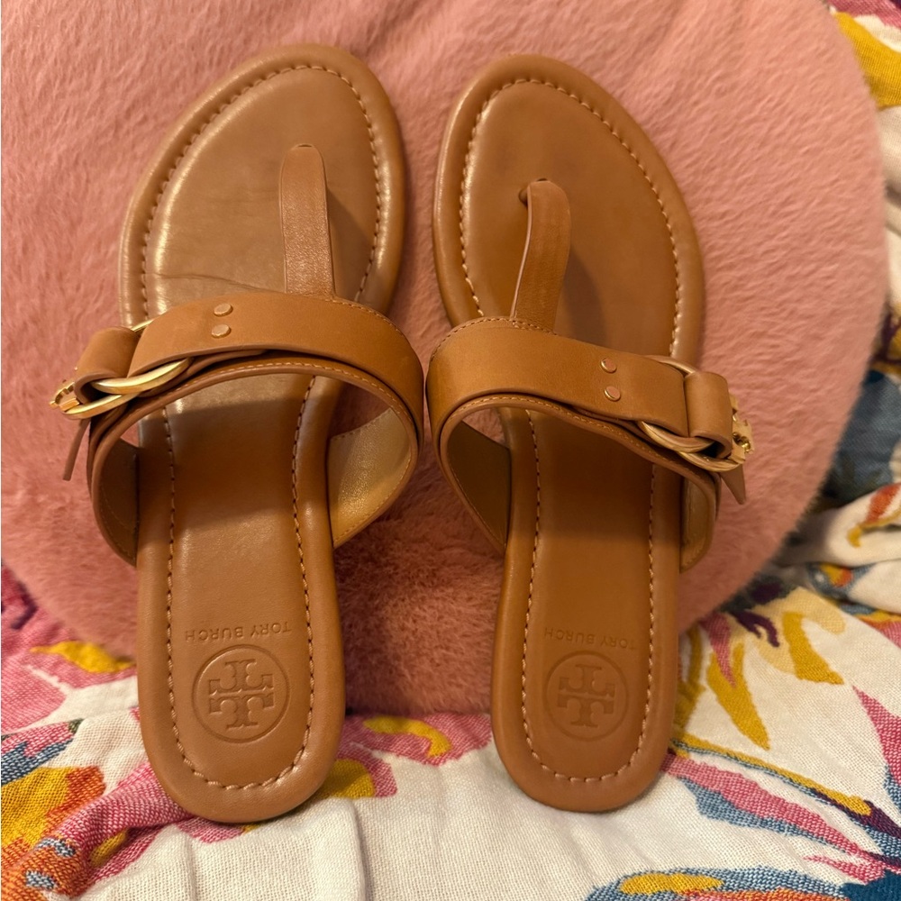 Tory Burch Brown Leather Sandals